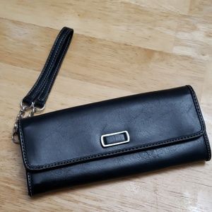 Faux leather Wristlet